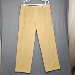 LL Bean Corduroy Pants Men 36x30 Natural Fit Flat Front Straight Leg Tag 38x32